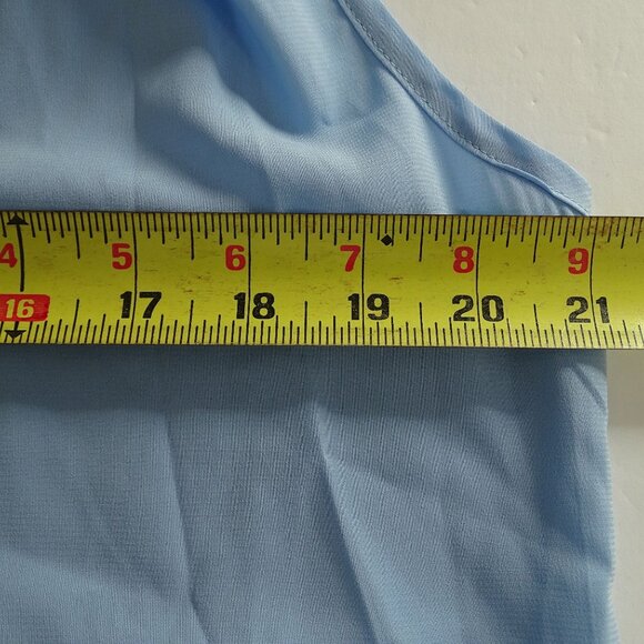 Shein Blue Sleeveless VNeck Tank Top Women Size L 8 10  Contemporary Office Chic - Picture 7 of 8